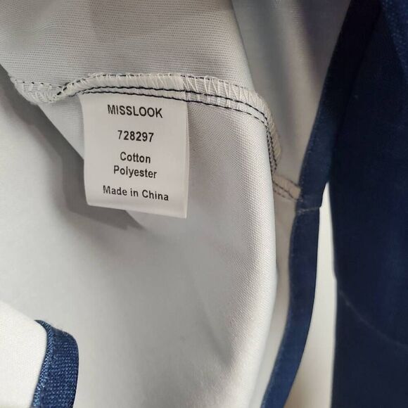 MissLook Size Medium Blue Button Front Shirt - Picture 7 of 8